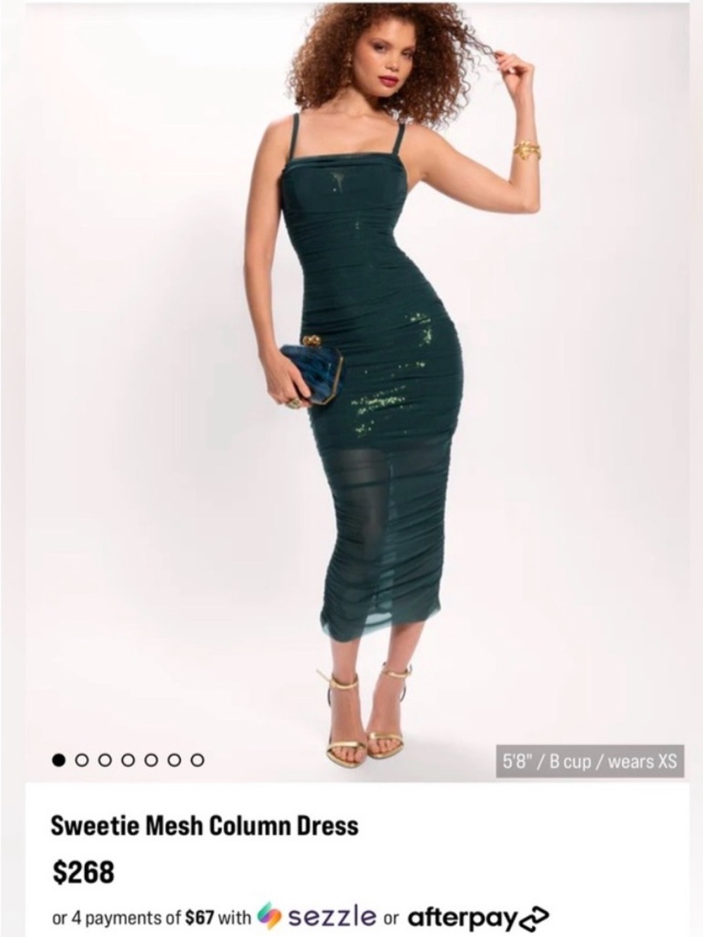 Sweetie Mesh Column Dress in green